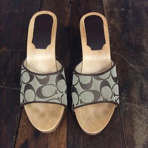 Coach Brenda Wooden Heel Sandal 7 Used